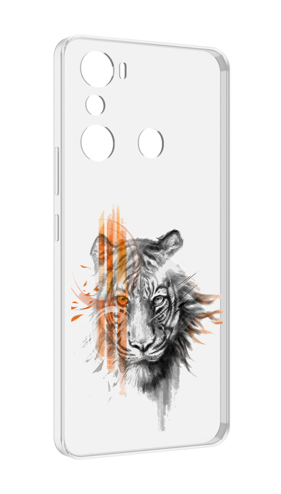 

Чехол MyPads огненный тигр для Infinix Hot 20i, Прозрачный, Tocco