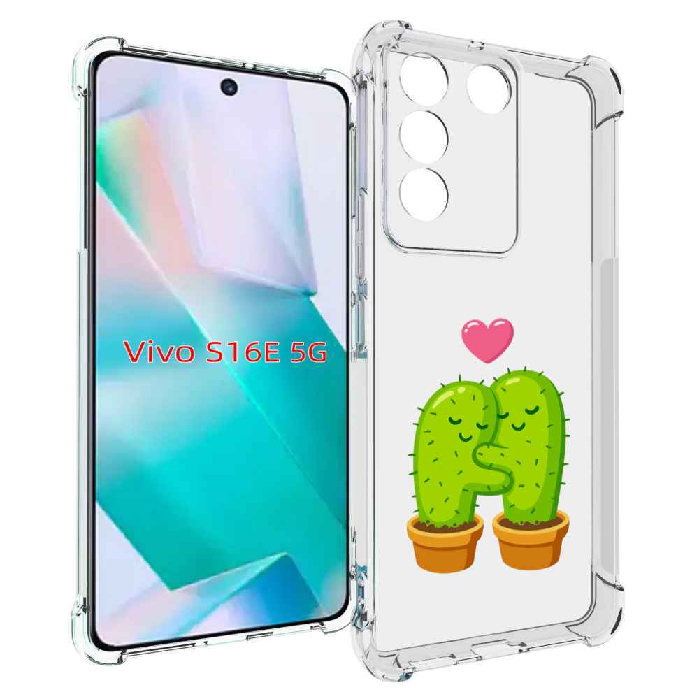 Чехол MyPads Влюбленные-кактусы для Vivo S16e / V27e противоударный