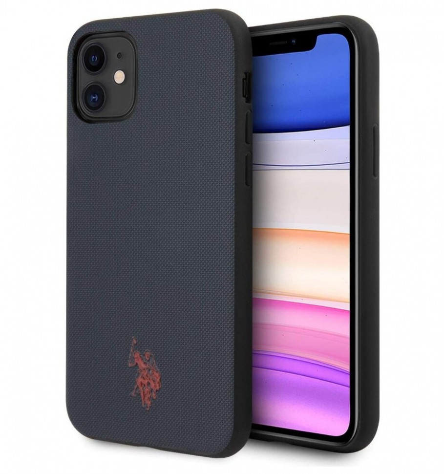 фото Чехол cg mobile u.s. polo assn. wrapped embossed logo iphone 11 темно-синий