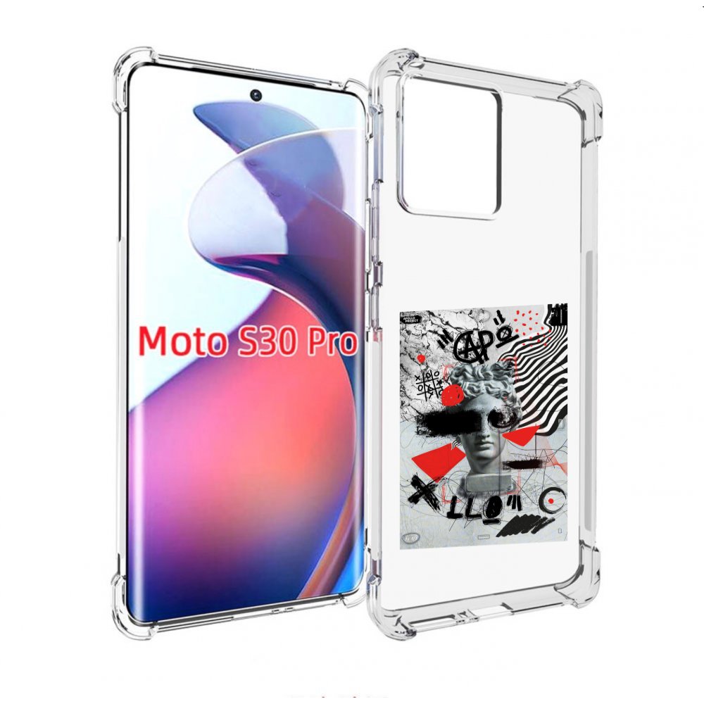 

Чехол MyPads стрит арт статуя для Motorola Moto S30 Pro, Прозрачный, Tocco
