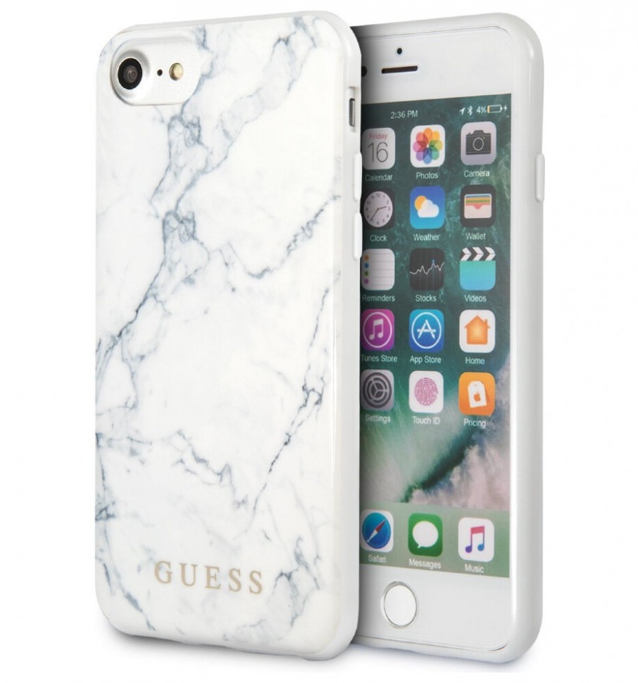 фото Чехол cg mobile guess marble design iphone se 2020/8/7 белый