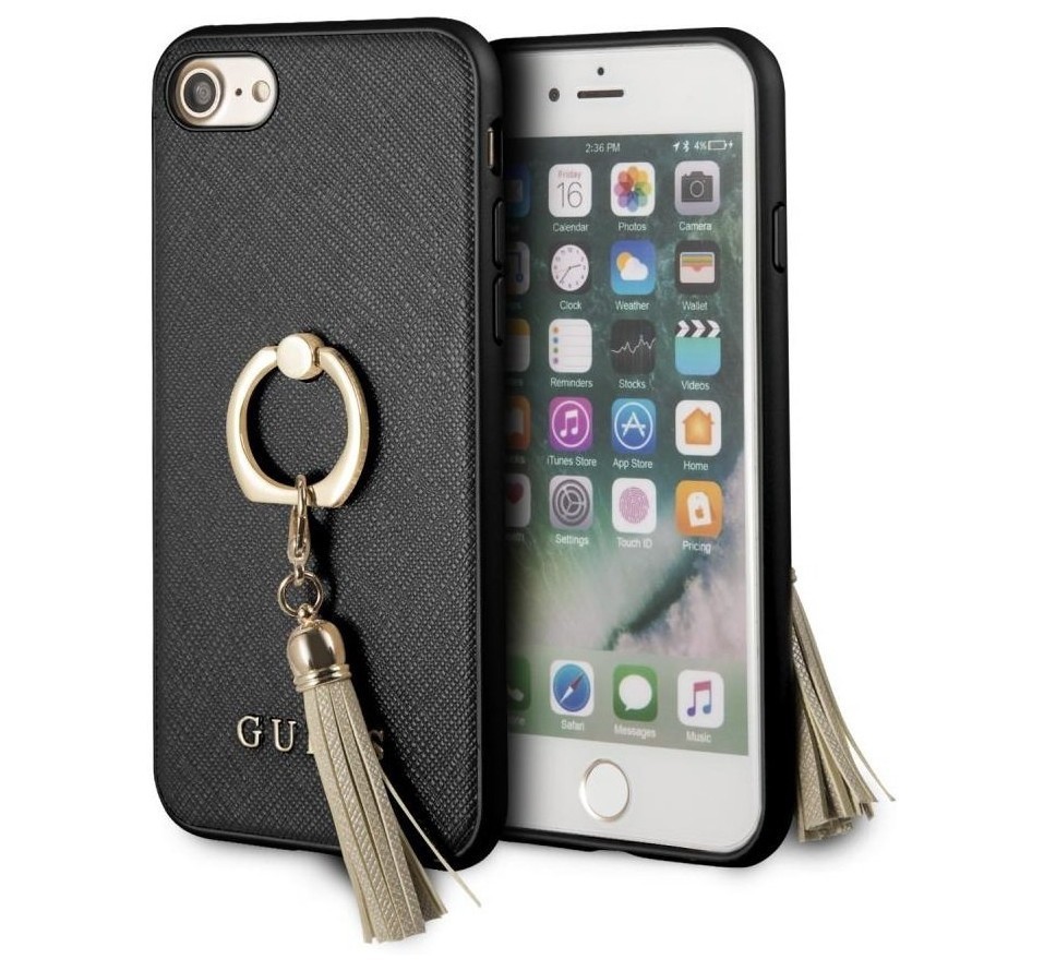 фото Чехол cg mobile guess saffiano + ring iphone 7/8/se 2020 черный