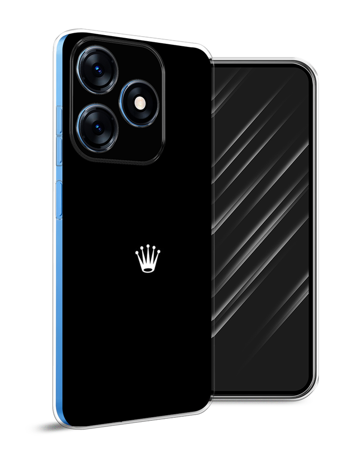 

Чехол Awog на Tecno Spark 10 "Белая корона на черном фоне", Черный, 303550-7
