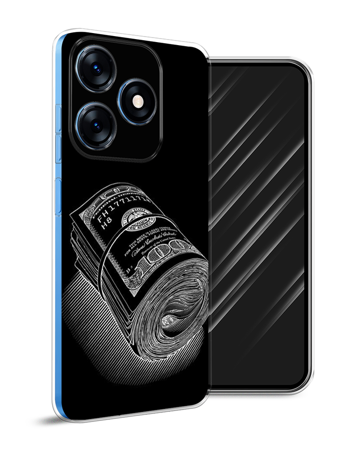 

Чехол Awog на Tecno Spark 10 "Кубышка денег", Черный;серебристый, 303550-5