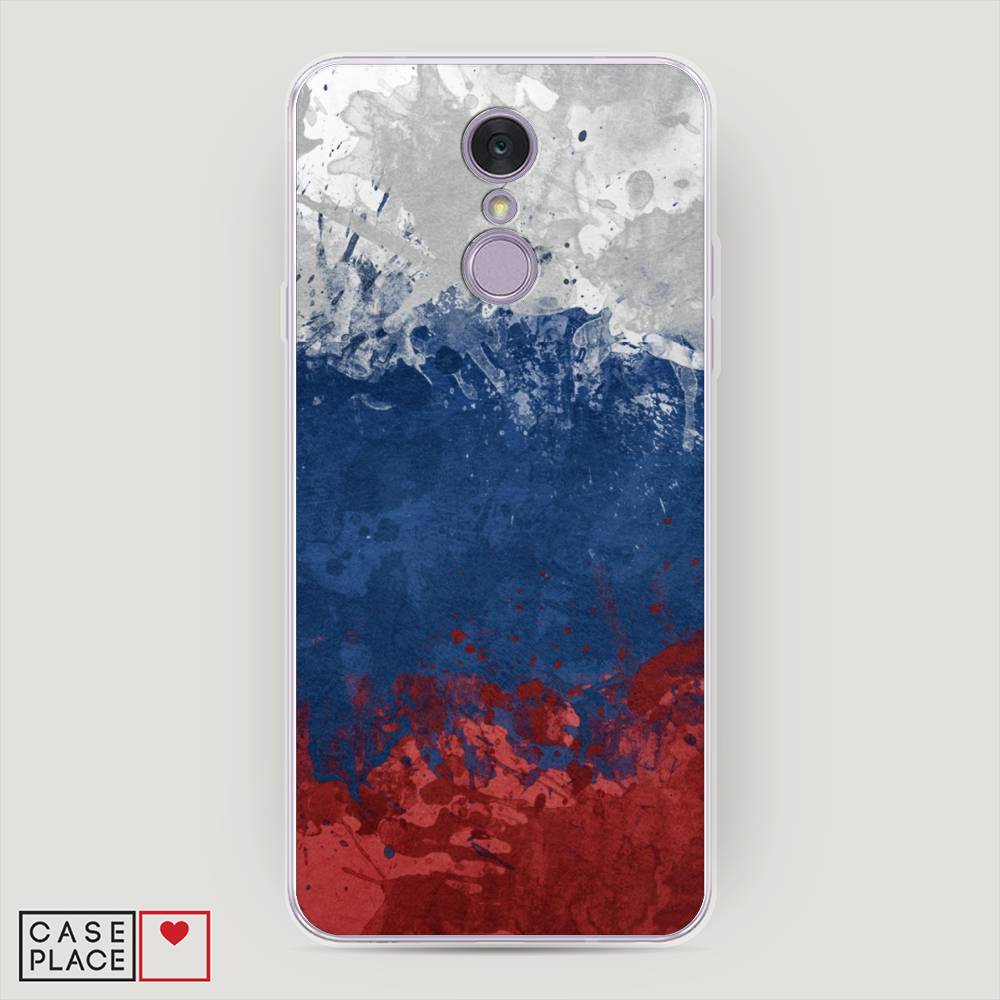 

Чехол Awog на LG Q7 (Plus, Alpha) "Флаг России неровный", Белый;синий;красный, 83550-5