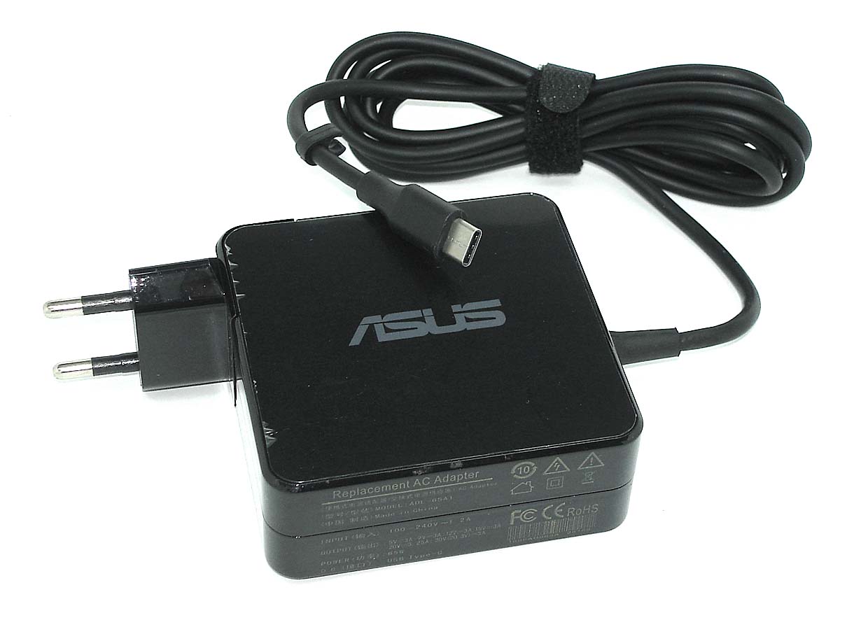 

Блок питания для ноутбуков Asus 5.V, 9V, 12V, 15V/3A, 20V/3.25A (Type-C) 65W OEM