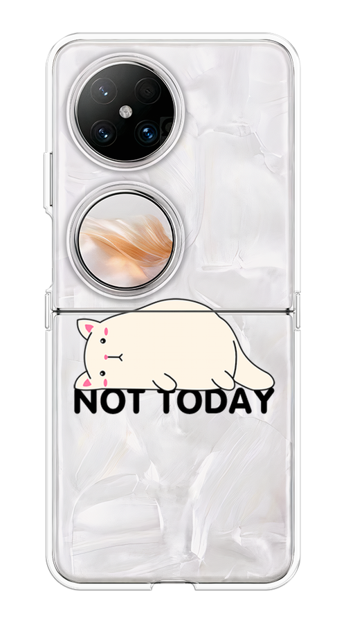 

Чехол на Huawei Pocket 2 "Cat not today", Белый;розовый;черный, 6123850-1