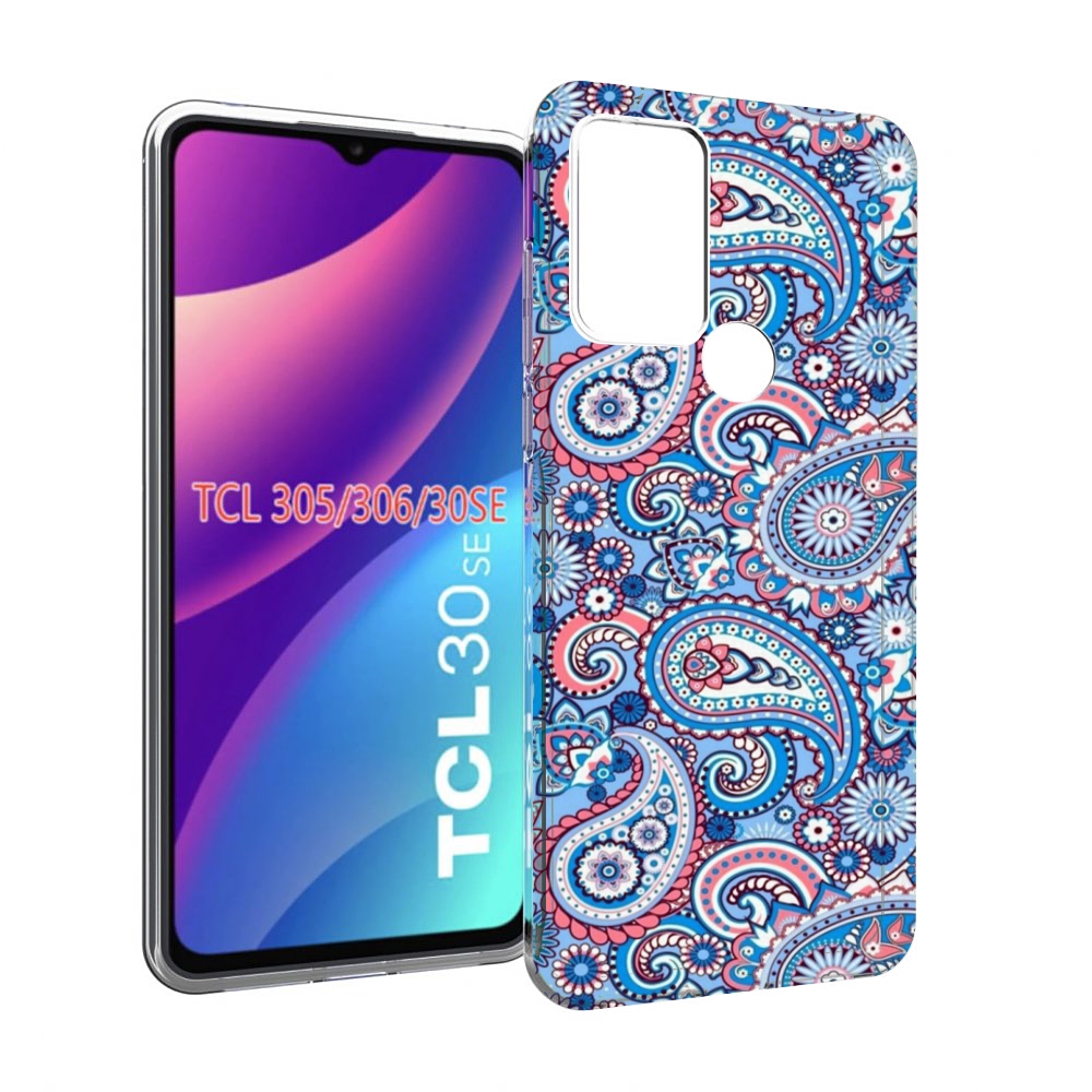 

Чехол MyPads красивый голубой арнамент для TCL 30SE/305/306/30E, Tocco