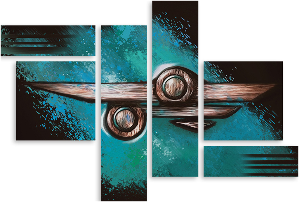 

Картина модульная на холсте Модулка На дне океана 150x107 см, 4526