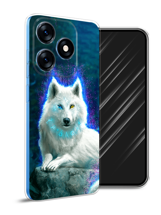 

Чехол Awog на Tecno Spark 10 "Белоснежный волк", Белый;зеленый;фиолетовый, 303550-2