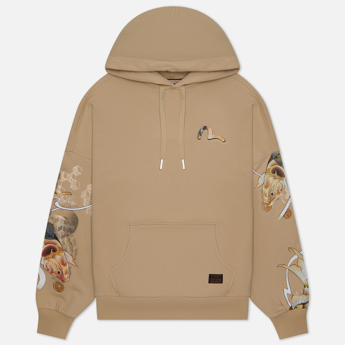 

Худи мужское Evisu Tattoo Koi Printed Hoodie бежевое M, Tattoo Koi Printed Hoodie