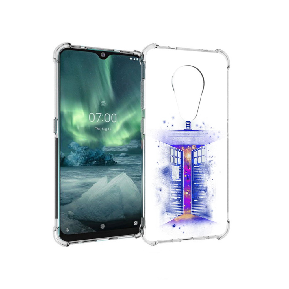 

Чехол MyPads Tocco для Nokia 7.2 фиолетовый уголок абстракция (PT139171.105.659), Прозрачный, Tocco