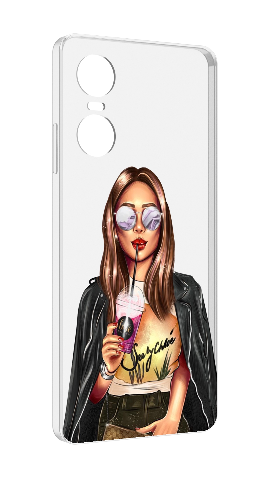 

Чехол MyPads девушка-с-фиолетовым-коктейлем женский для Tecno Pop 6 Pro, Прозрачный, Tocco