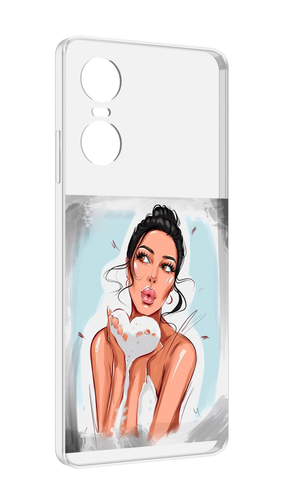 

Чехол MyPads девушка-с-пеной женский для Tecno Pop 6 Pro, Прозрачный, Tocco