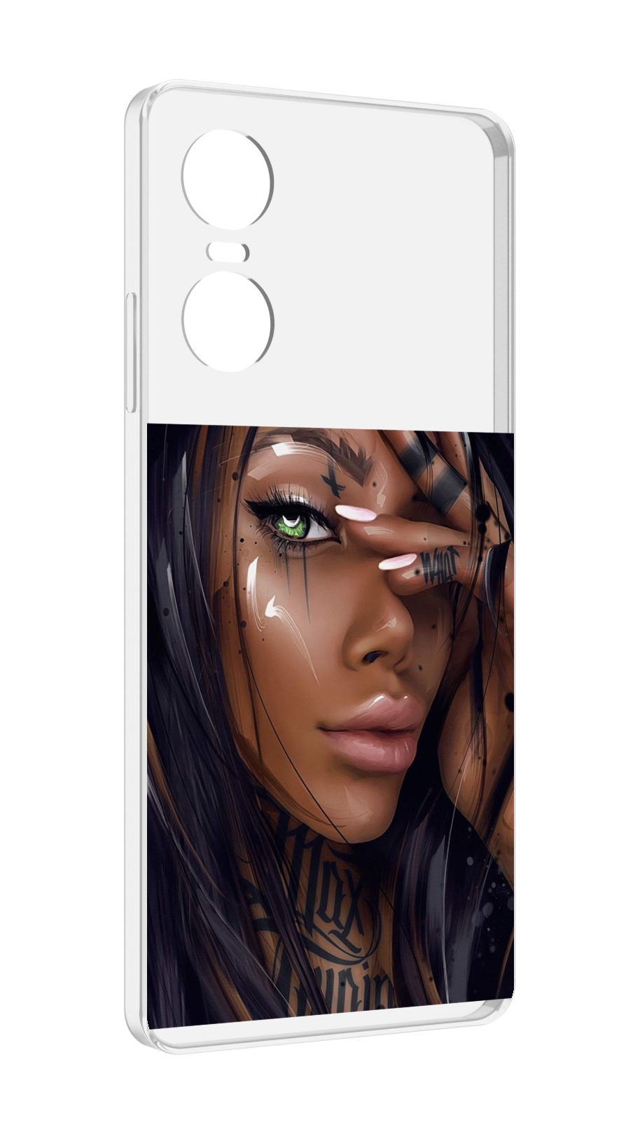 

Чехол MyPads девушка-с-зелеными-глазами-яркими для Tecno Pop 6 Pro, Прозрачный, Tocco