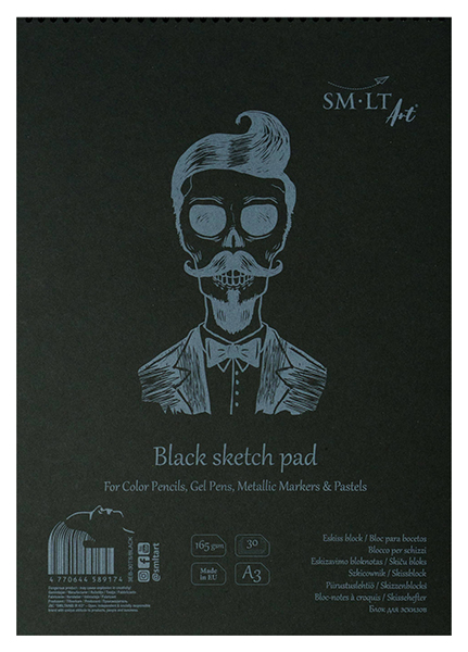 

Альбом SMLT Art Authentic Black на спирали А3 30 л 165 г черный