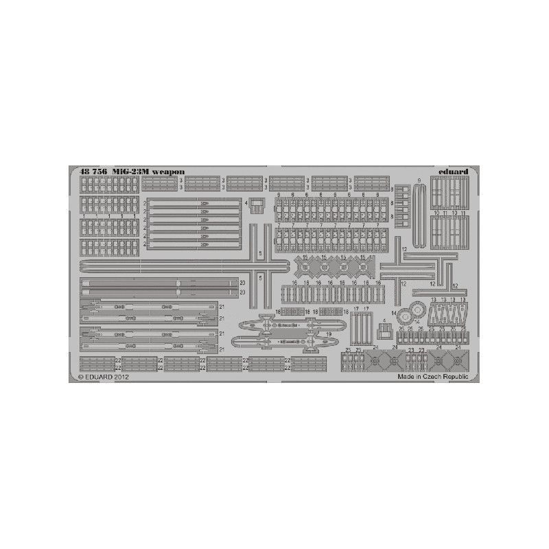 

48756 Eduard 1/48 Фототравление MiG-23M/ML/MF weapon, Однотонный