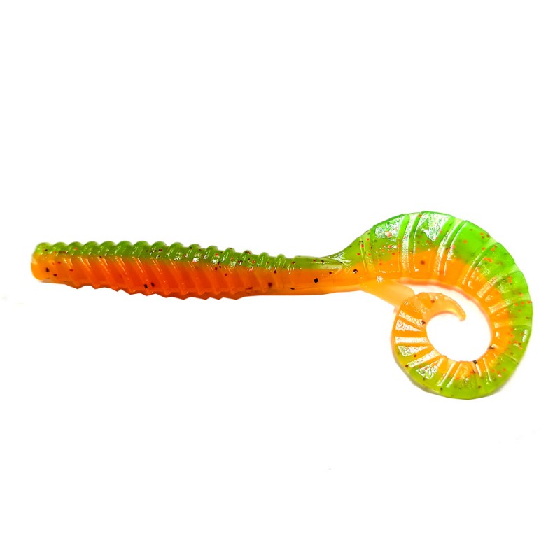 

Силиконовая приманка FLAGMAN Твистер TT-Grub 3,0'' #0215 Orange Chartreuse, FTT30