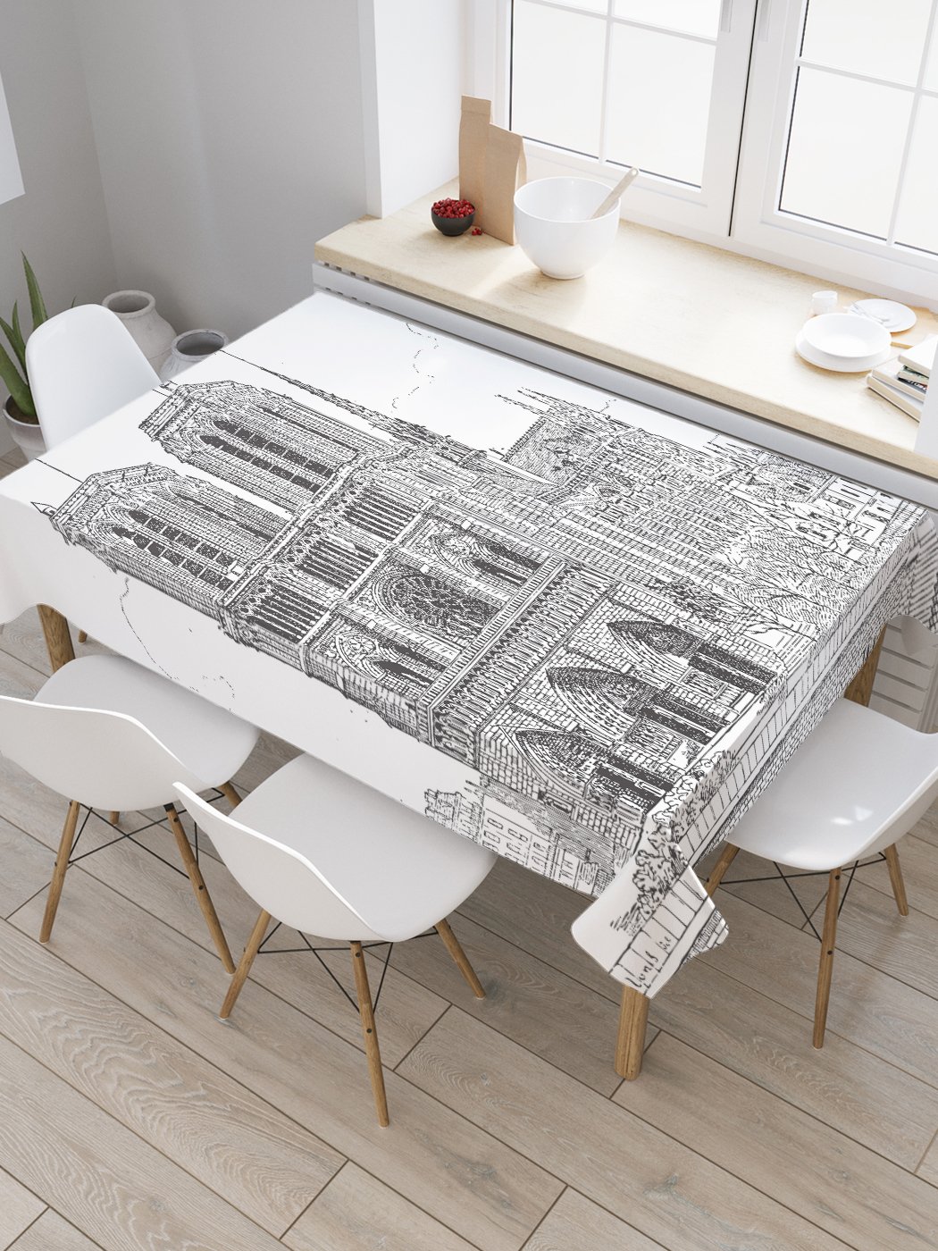 

Скатерть прямоугольная JoyArty "Католический храм в центре Парижа" из сатена, 180x145 см, Белый, Католический храм в центре Парижа