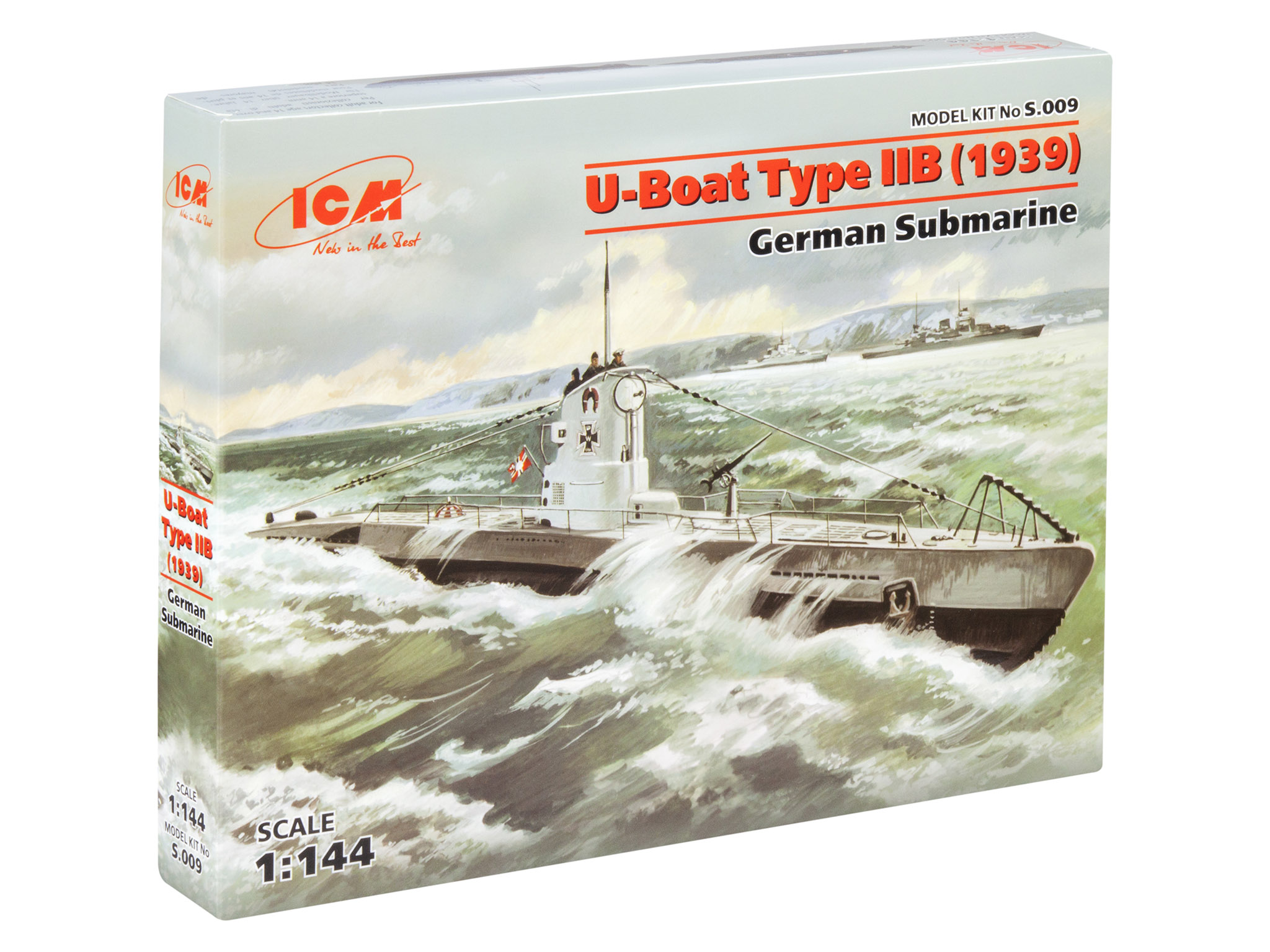 фото Сборная модель icm 1/144 u-boat type iib (1939) - германская подводная лодка s.009