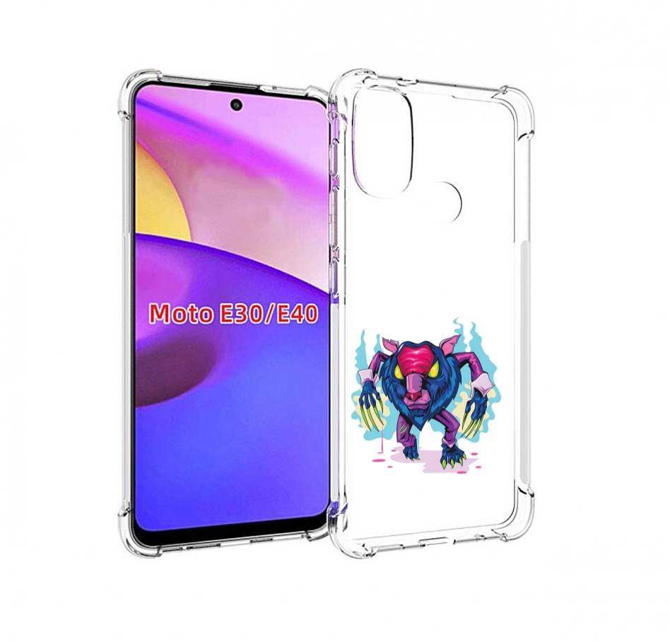 

Чехол бампер MyPads фиолетовая-россомаха для Motorola Moto E30., Прозрачный, Tocco