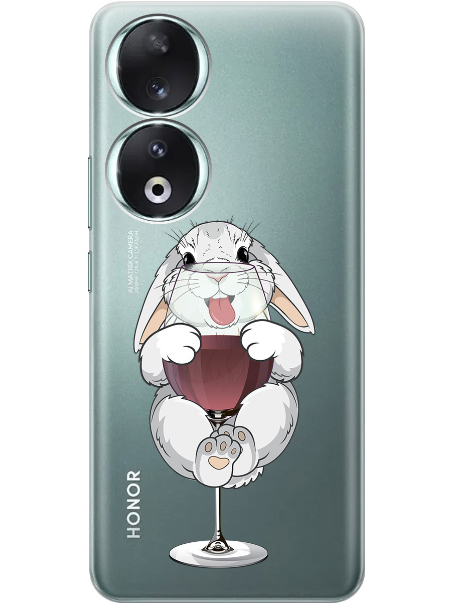 

Силиконовый чехол на Honor 90 с принтом "Кролик и бокал", Прозрачный;белый;бордовый, 772618175