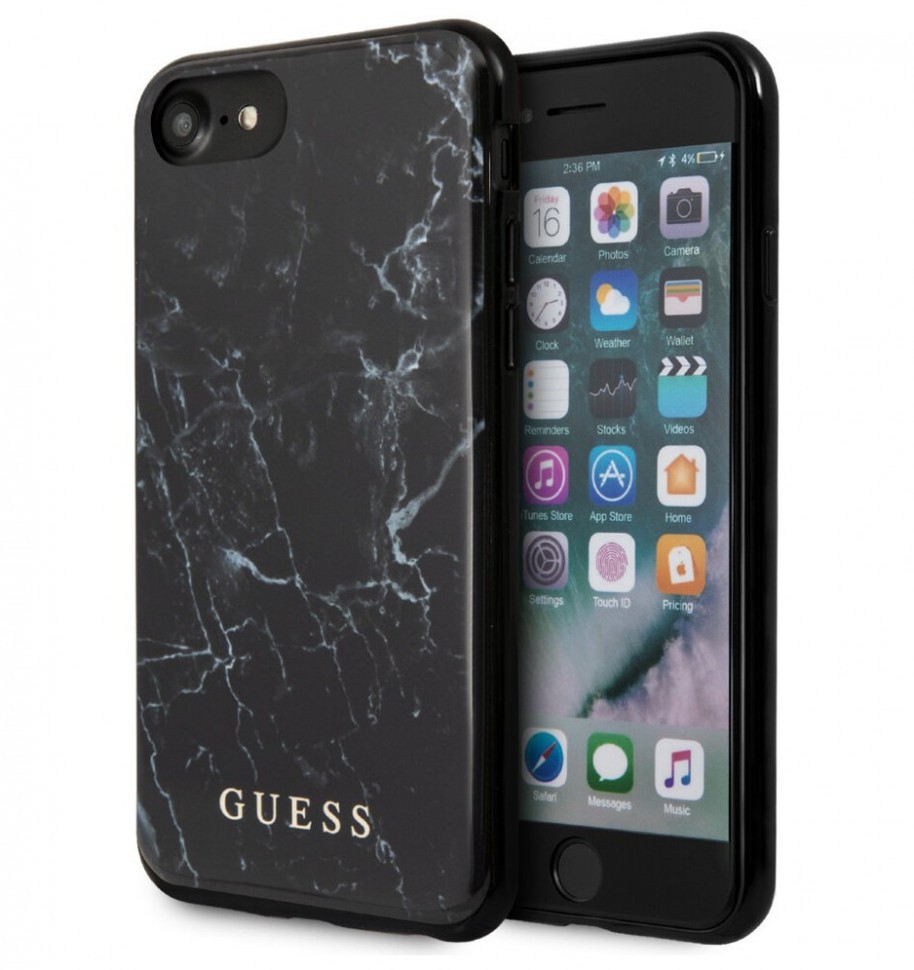 фото Чехол cg mobile guess marble design iphone se 2020/8/7 черный