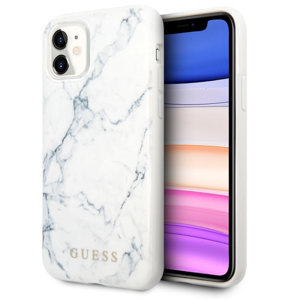 фото Чехол cg mobile guess marble design iphone 11 белый