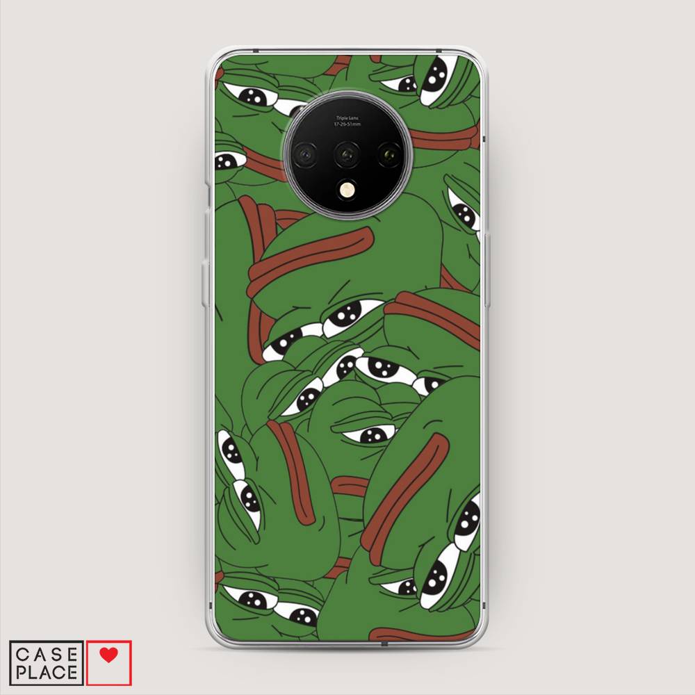 

Чехол Awog на OnePlus 7T / ВанПлас 7T "Печальный frog", Зеленый;белый, 150950-9