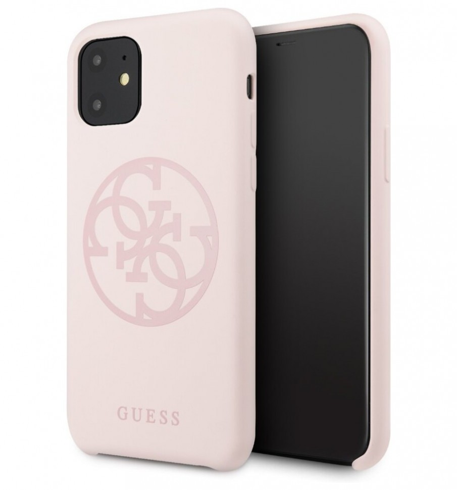 фото Чехол cg mobile guess silicone collection 4g logo iphone 11 светло-розовый