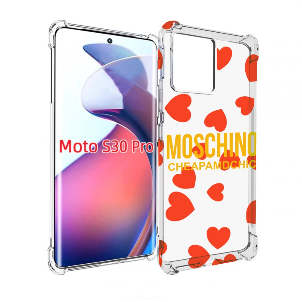 

Чехол MyPads сердца-москино для Motorola Moto S30 Pro, Прозрачный, Tocco