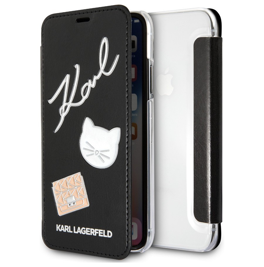 фото Чехол cg mobile karl lagerfeld embossed pins booktype iphone x/xs черный