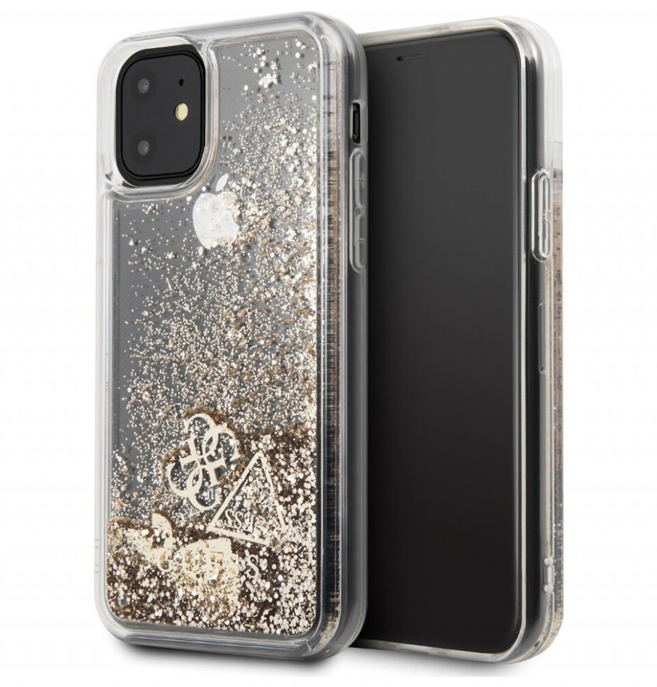 фото Чехол cg mobile guess liquid glitter iphone 11 золотой