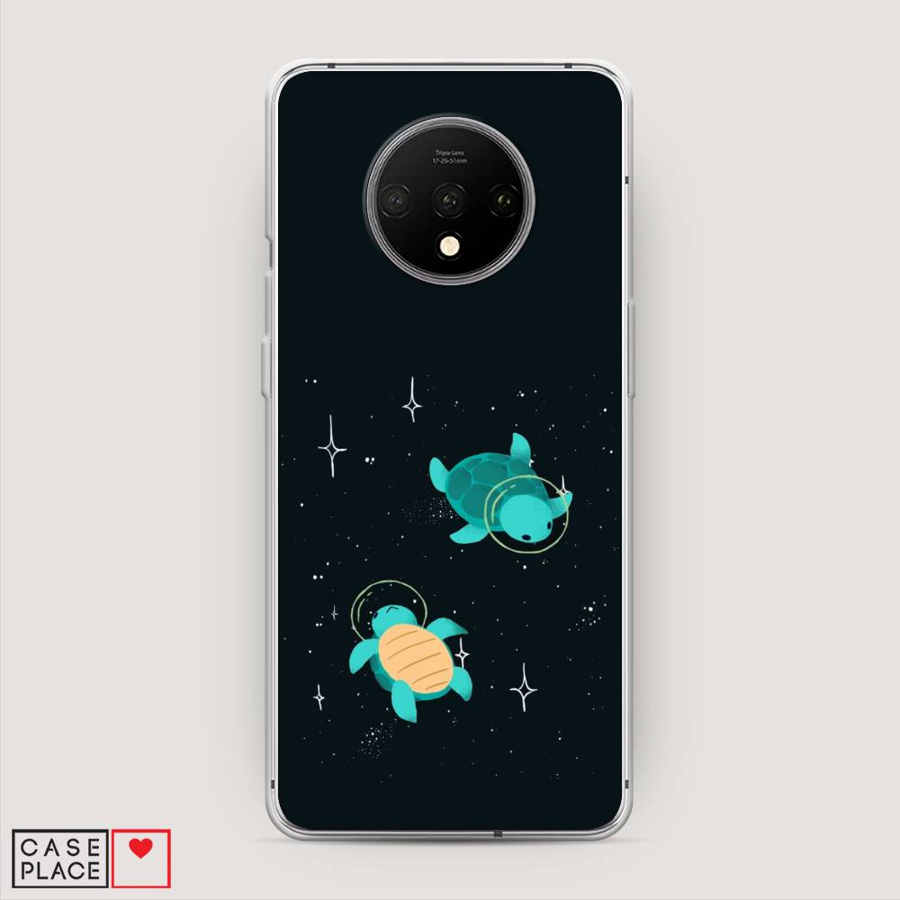

Чехол Awog на OnePlus 7T / ВанПлас 7T "Черепашки космонавты", Черный;синий, 150950-4