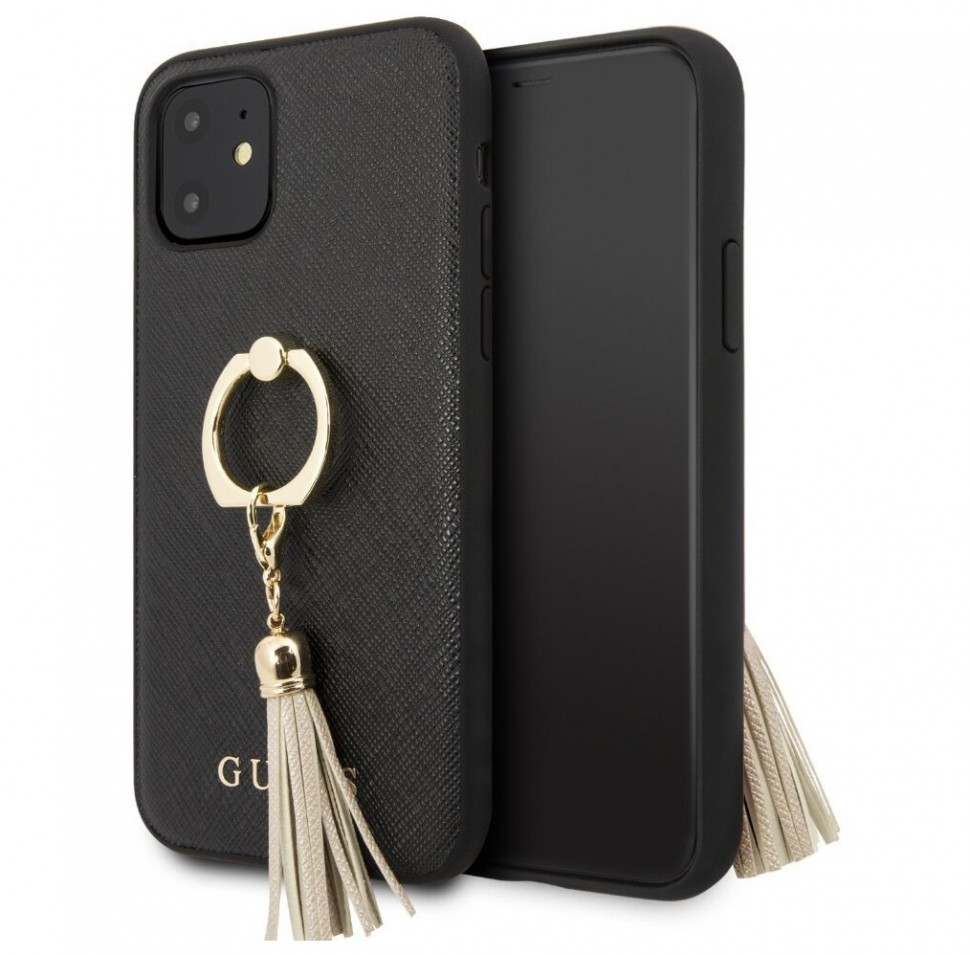 фото Чехол cg mobile guess saffiano + ring iphone 11 черный