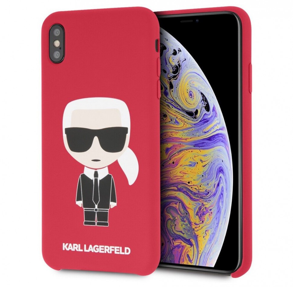 фото Чехол cg mobile karl lagerfeld liquid silicone iconic karl iphone xs max красный