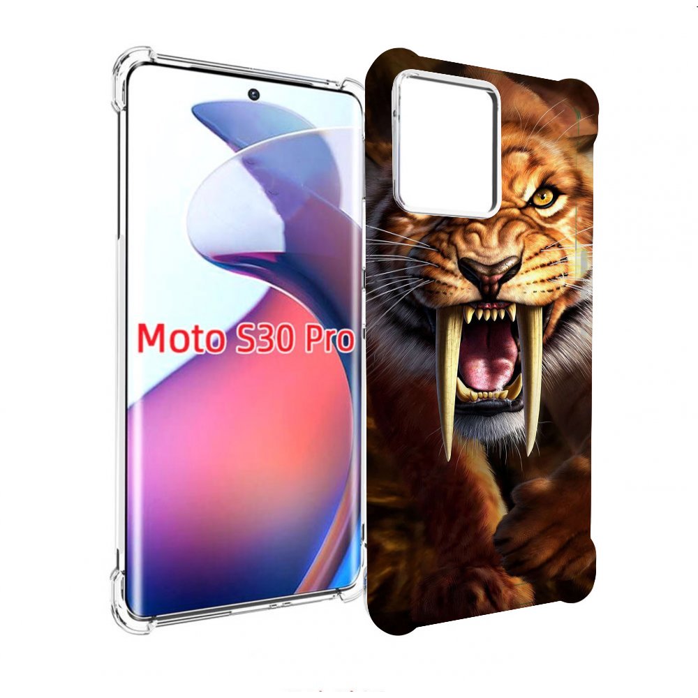 

Чехол MyPads саблезубый злой тигр для Motorola Moto S30 Pro, Прозрачный, Tocco