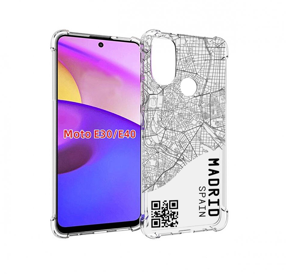

Чехол бампер MyPads схема-мадрид для Motorola Moto E30., Прозрачный, Tocco