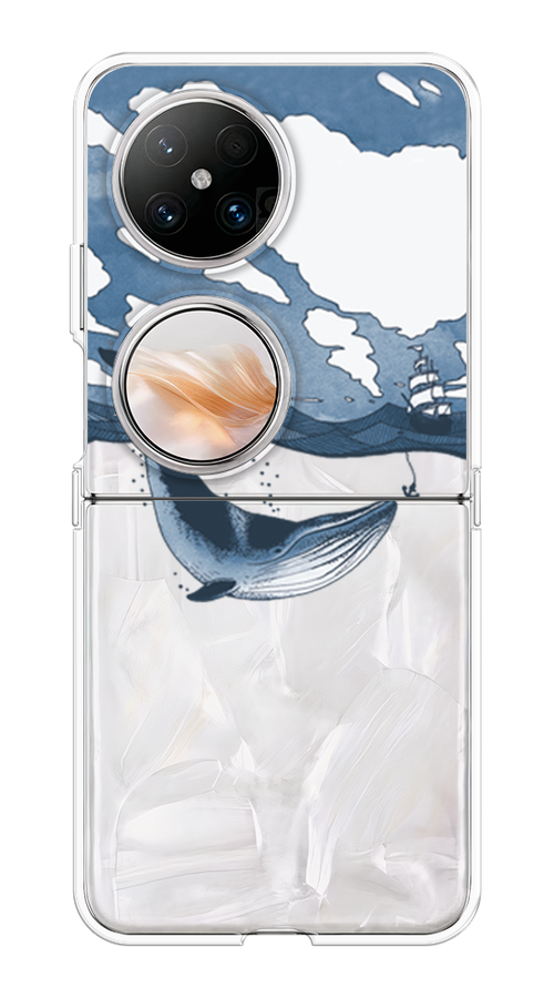 

Чехол на Huawei Pocket 2 "Большой кит", Синий, 6123850-1