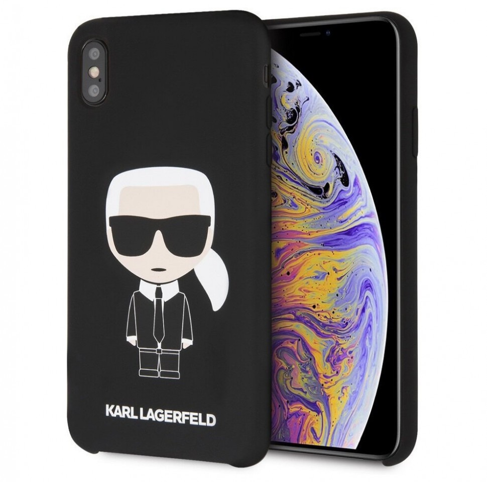 фото Чехол cg mobile karl lagerfeld liquid silicone iconic karl iphone xs max черный