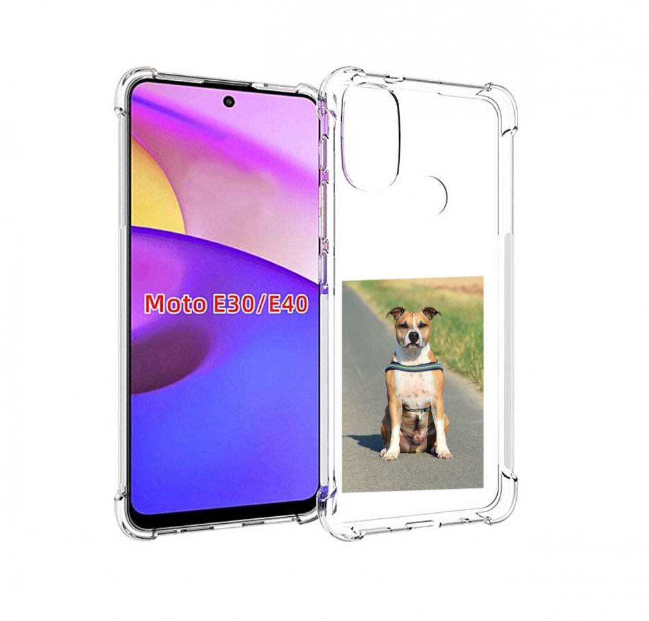 

Чехол бампер MyPads стаффорд терьер для Motorola Moto E30., Прозрачный, Tocco
