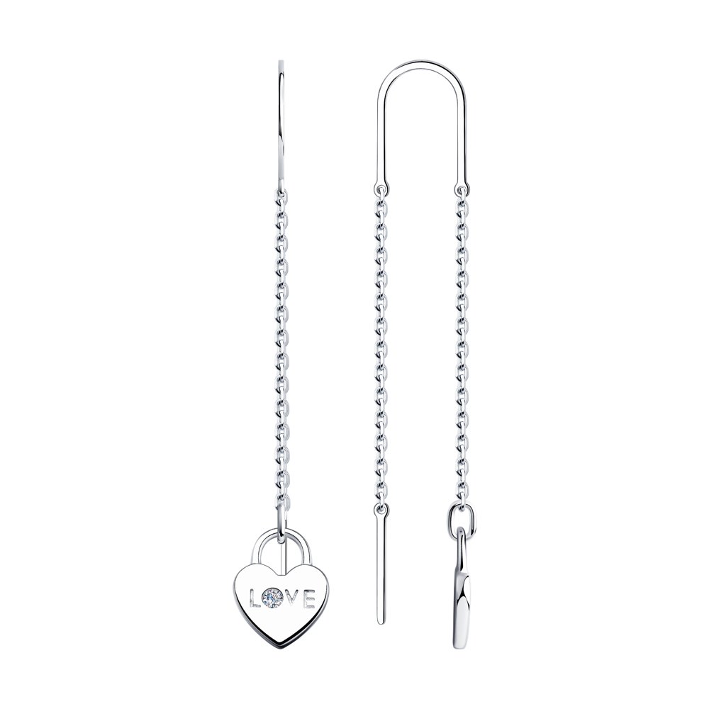 

Серьги из серебра с фианитом SOKOLOV 94023914, 94023914