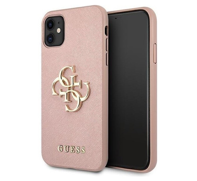 фото Чехол cg mobile guess saffiano 4g big metal logo iphone 11 розовый