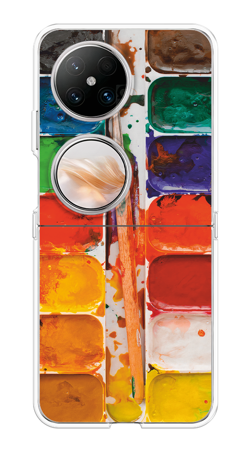

Чехол на Huawei Pocket 2 "Акварель", Красный;желтый;синий, 6123850-1