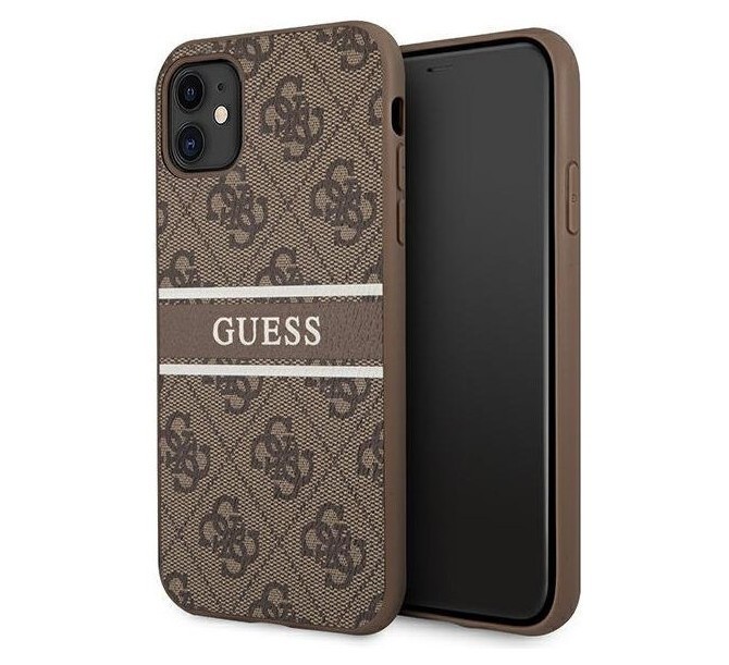 фото Чехол cg mobile guess 4g stripe printed logo iphone 11 коричневый