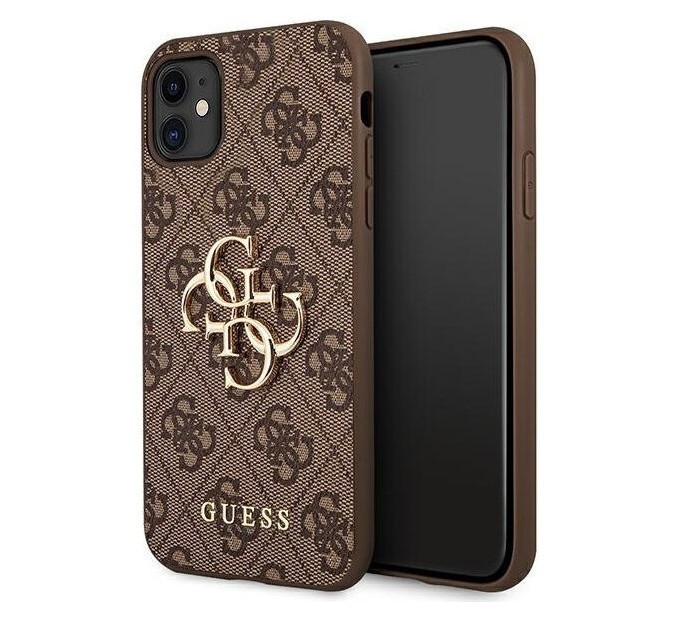 фото Чехол cg mobile guess 4g big metal logo iphone 11 коричневый