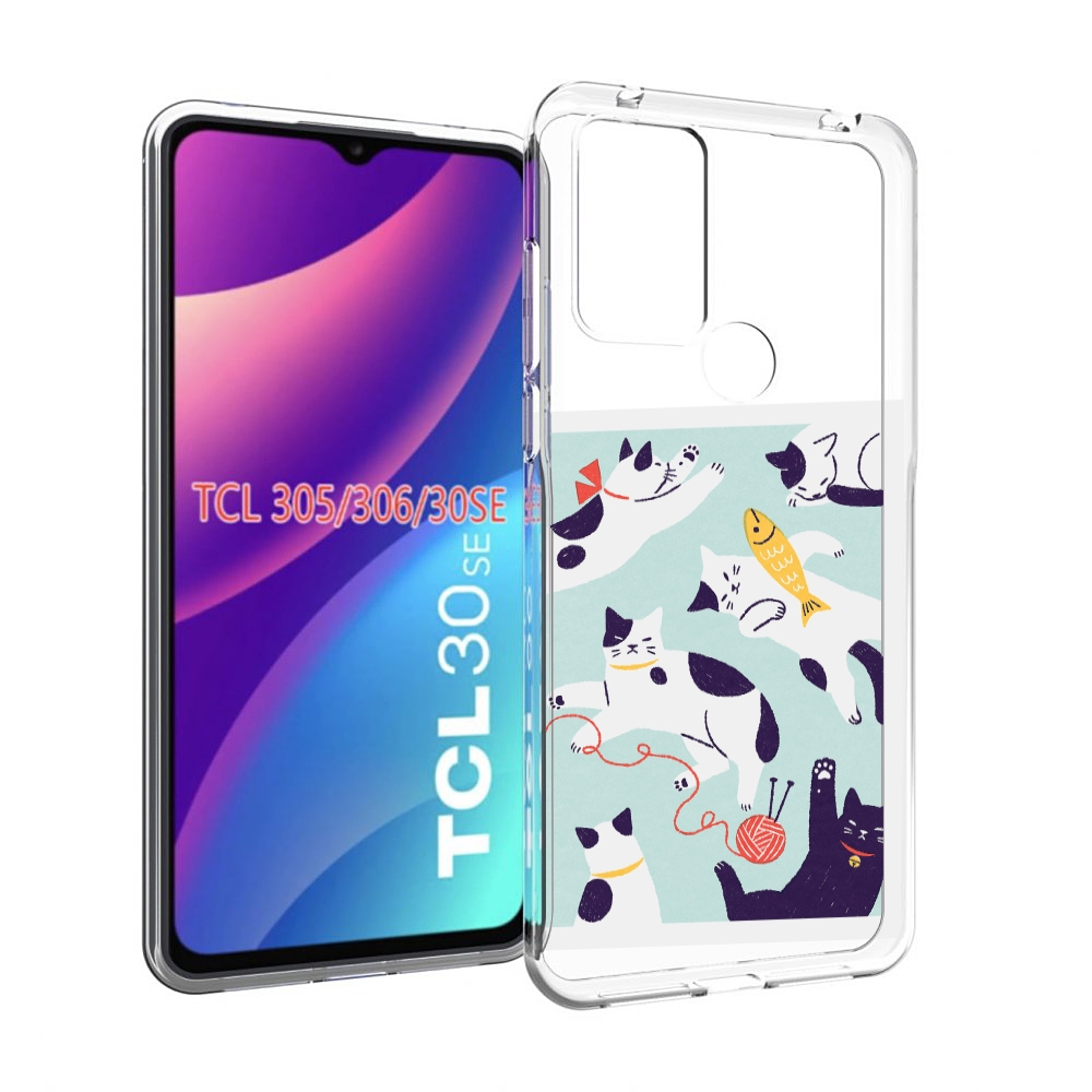 

Чехол MyPads коты-с-клубками для TCL 30SE/305/306/30E, Tocco