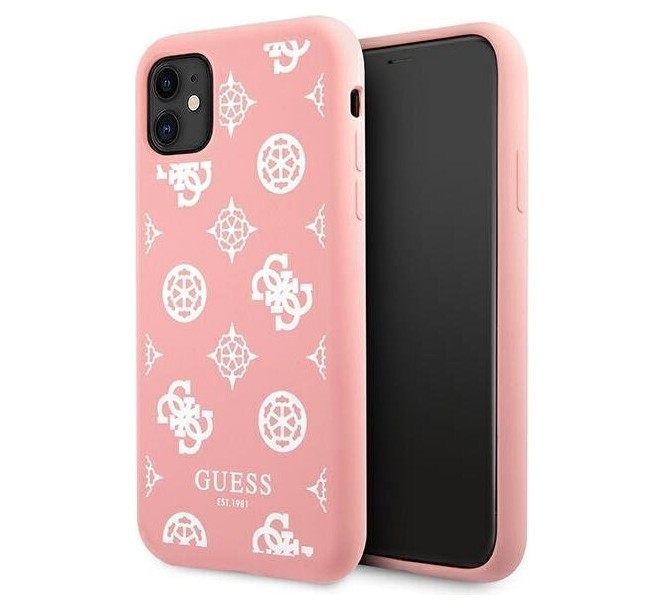 фото Чехол cg mobile guess liquid silicone peony iphone 11 розовый