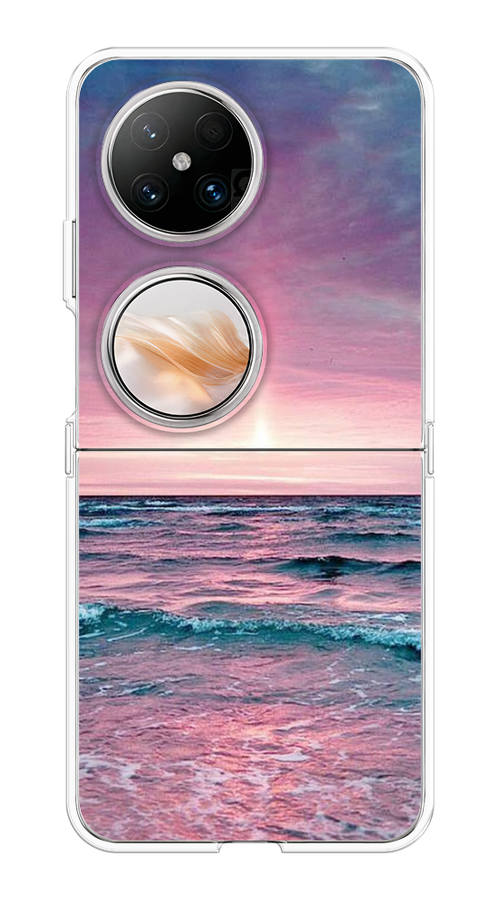 

Чехол на Huawei Pocket 2 "Восход 3", Розовый;голубой, 6123850-1