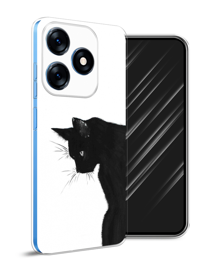 

Чехол Awog на Tecno Spark 10 "Black cat", Черный;белый, 303550-1